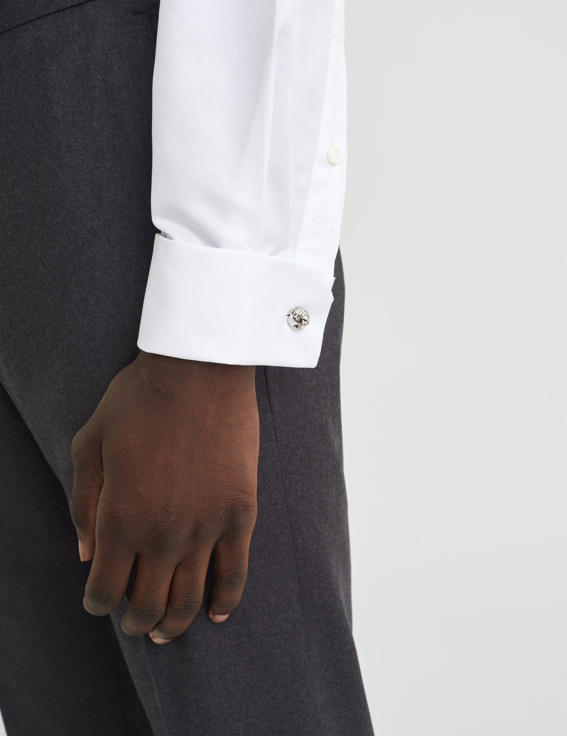 Semi-fitted white shirt - Twill - Italian Collar - French Cuffs