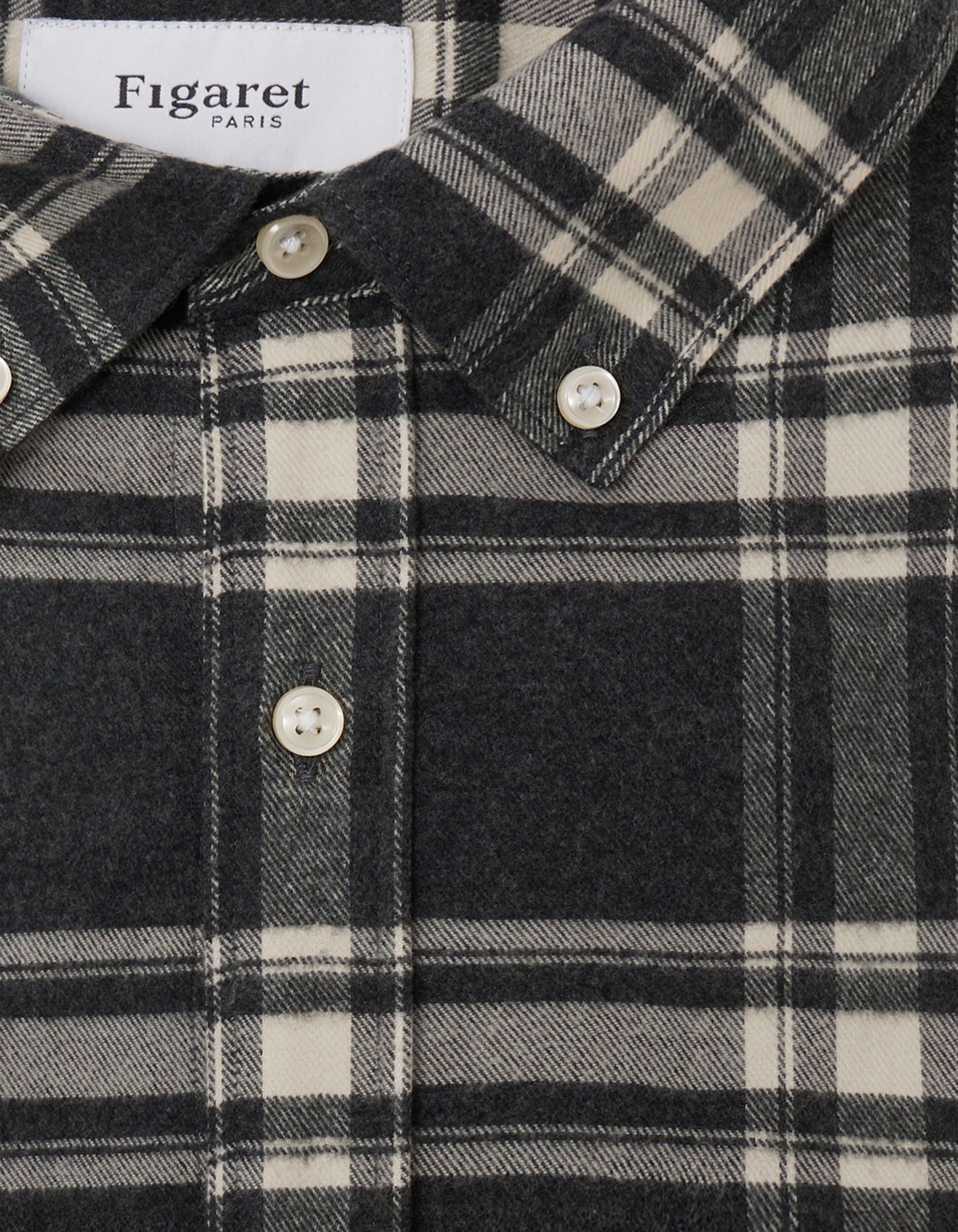 Gabriel shirt with gray checks - Flannel - American Collar