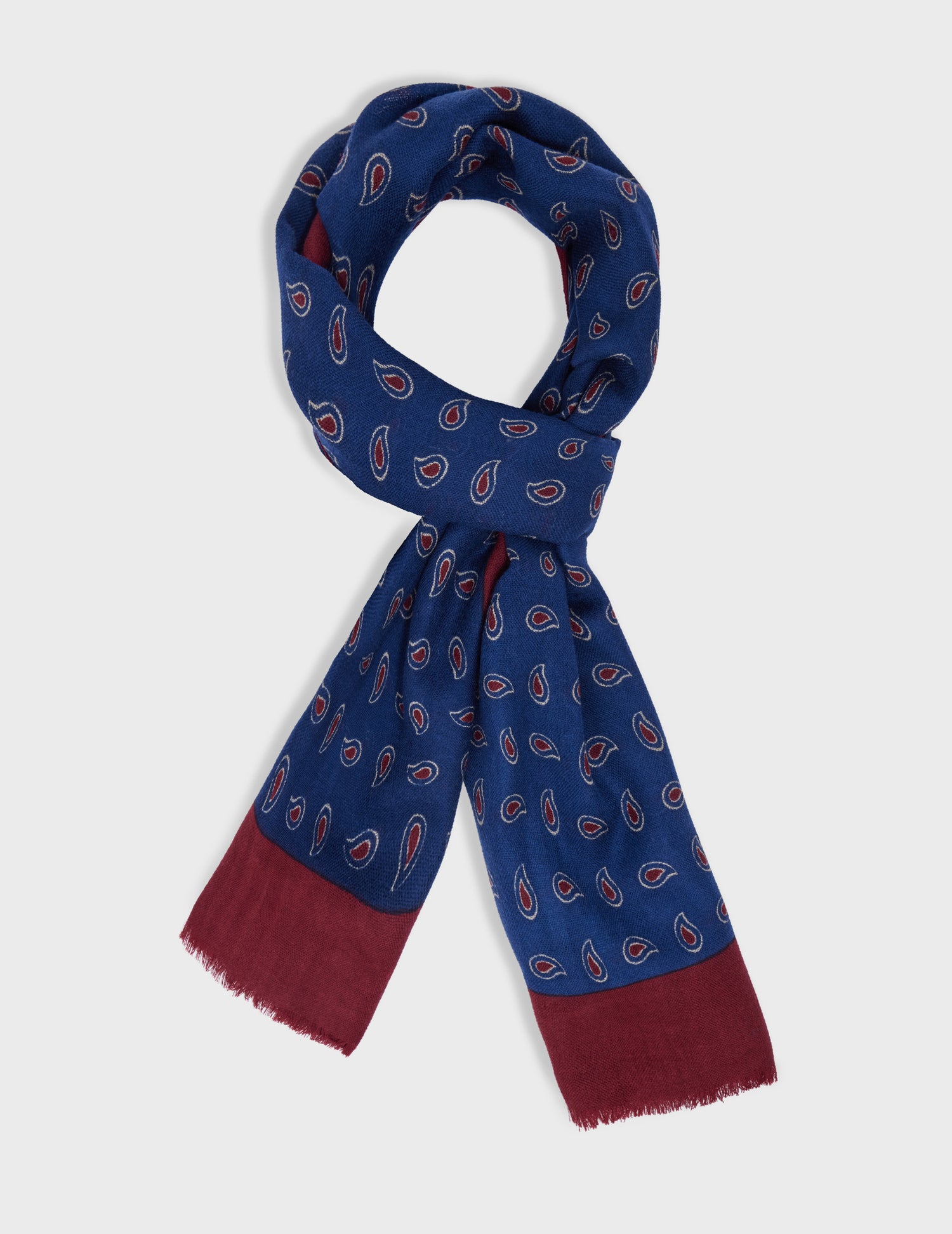 Patterned navy scarf