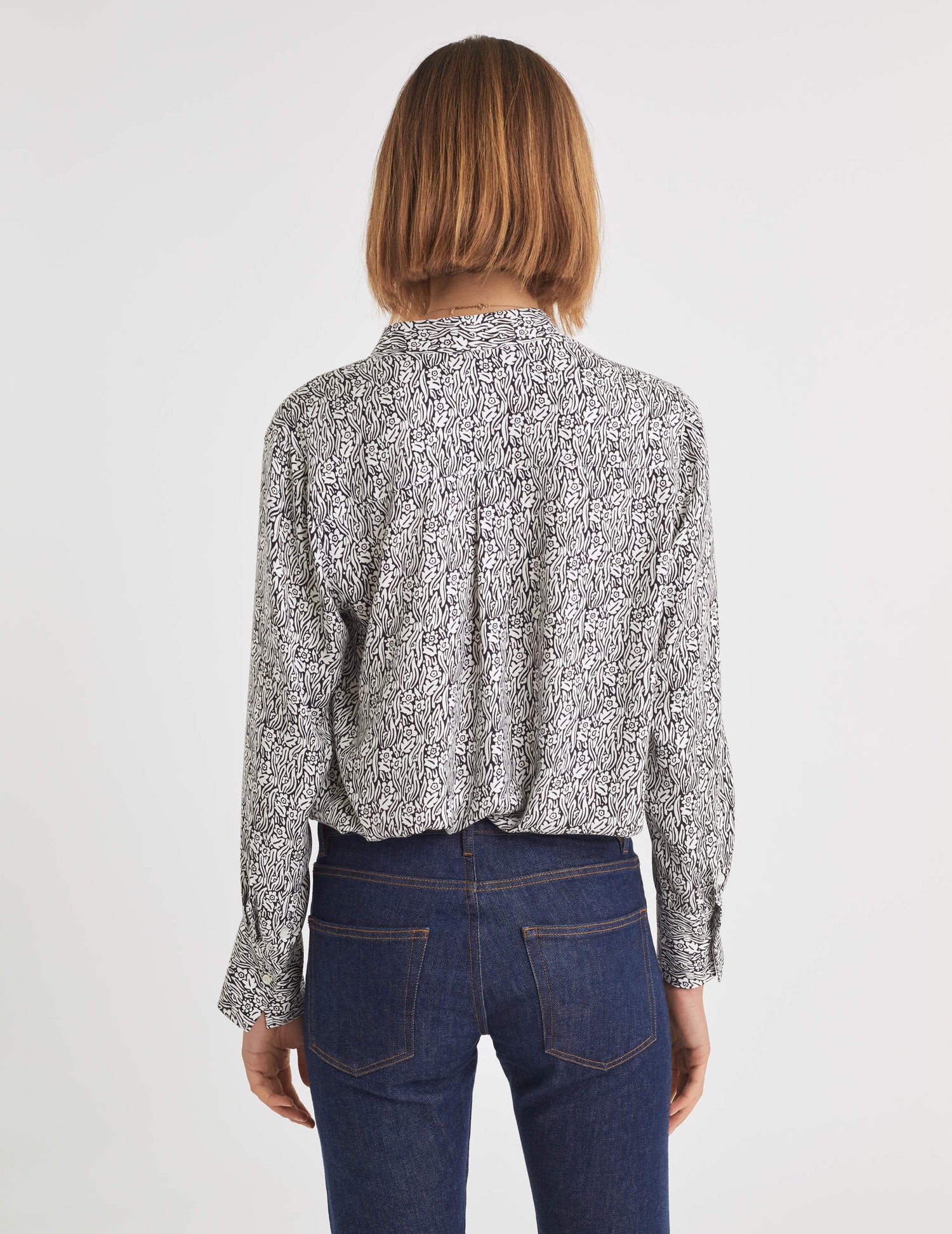 Blouse Sandra imprimé noir et blanc - Twill#3