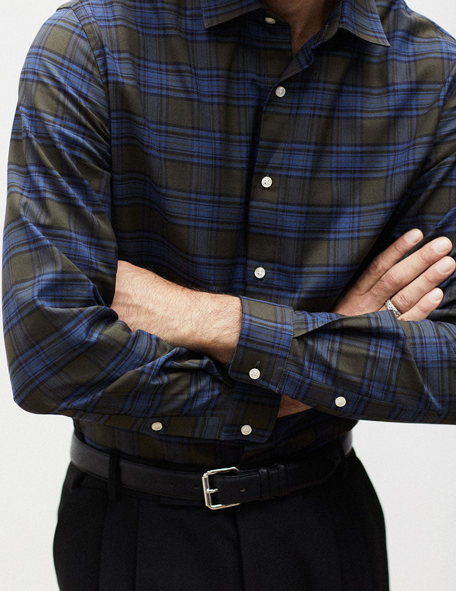 Auguste checkered khaki shirt - Oxford - French Collar#6