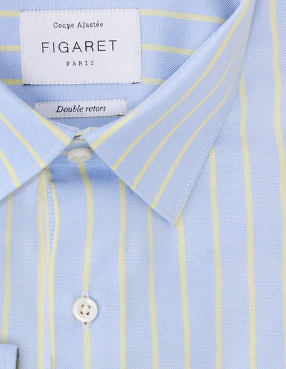 Blue striped fitted shirt