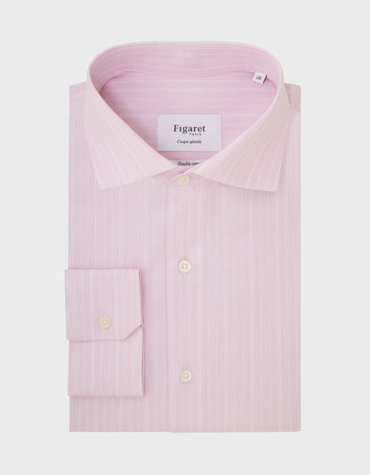 Fitted pink striped shirt