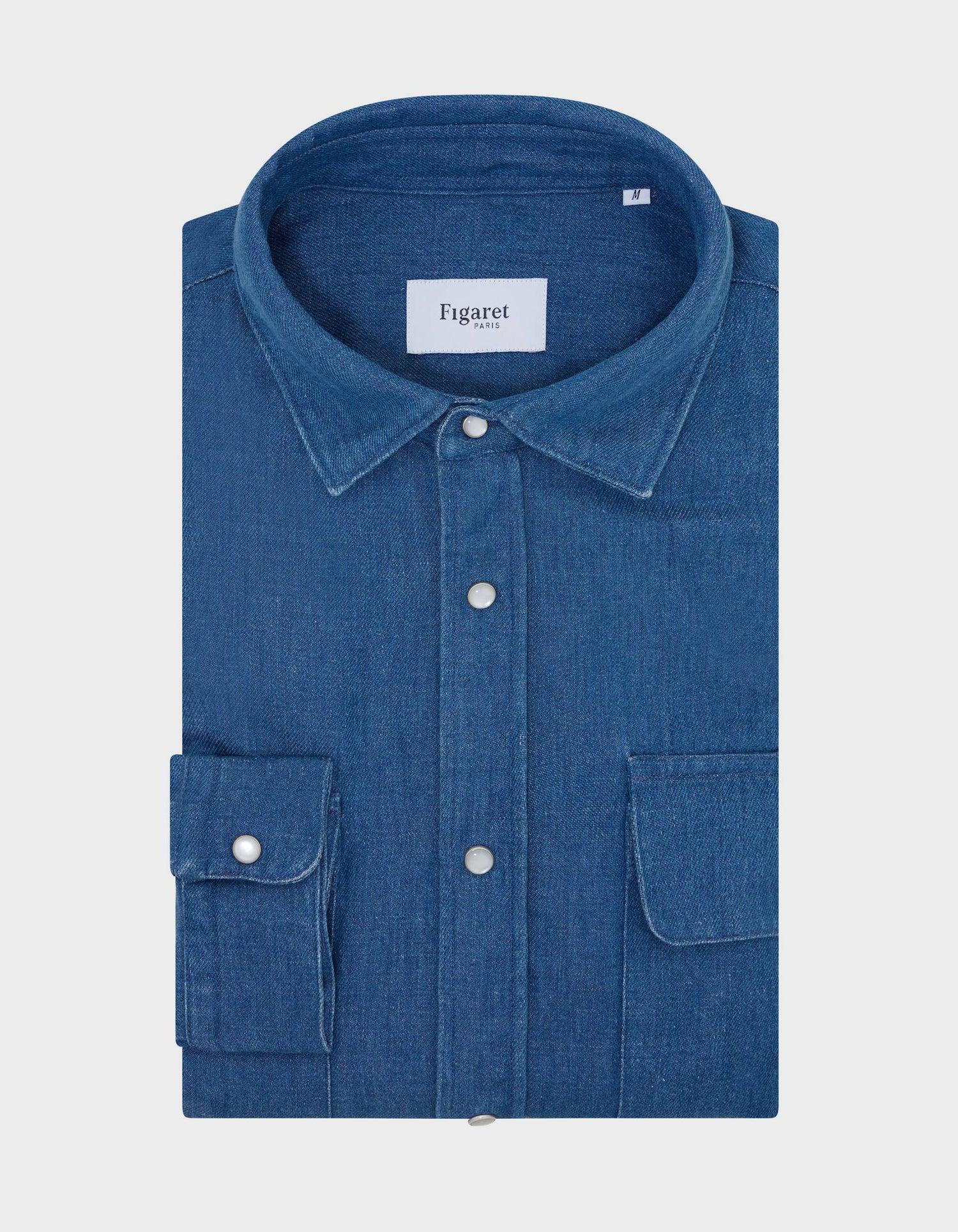 Chemise Barnabé en lyocell bleu denim - Denim - Col Français