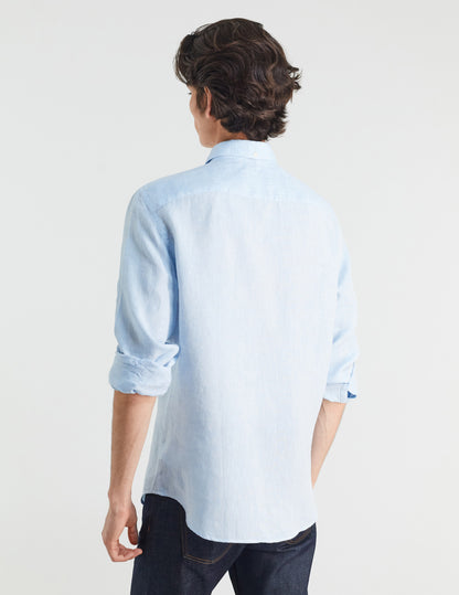 Aristote shirt in light blue linen